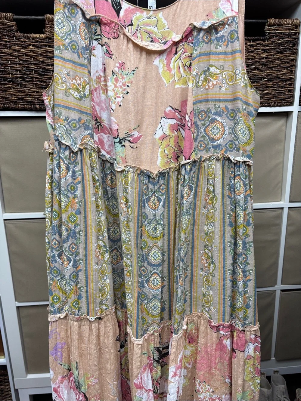 DAVI & DANI Pink and Tan Sleeveless Maxi Sundress - Picture 4 of 4